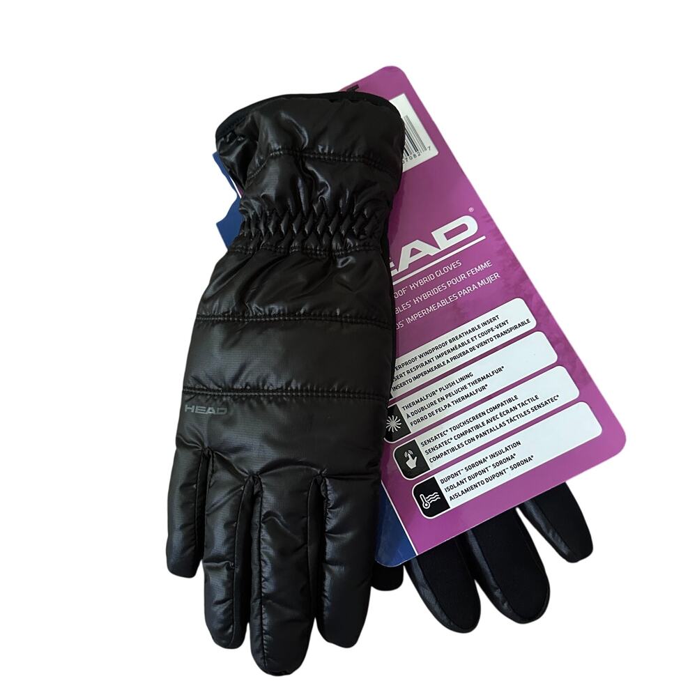 Head Womens Waterproof Hybrid Touchscreen Gloves Black plush lining